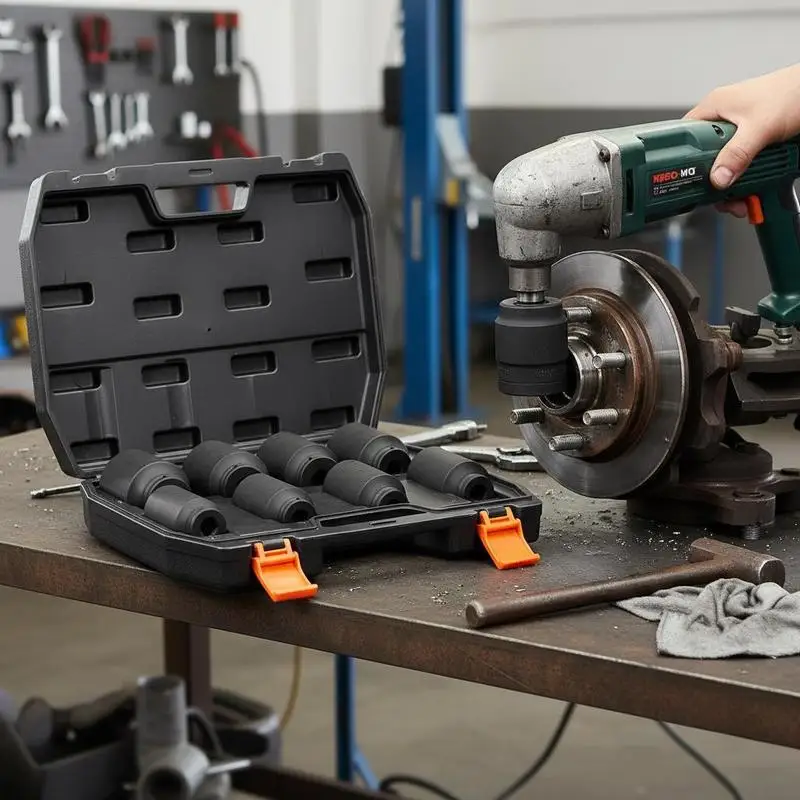 Hub Nut Impact Driver Tool Kit 1/2" Drive Deep 6-Point 8-Piece SAE Spindle Socket Assortment For Vehicle Maintenance Mechanical Repair Garage Work CR-MO Heat Treated Large Sockets Heavy Duty Storage Case Included
Hub Nut Impact Driver Tool Kit 1/2" Drive Deep 6-Point 8-Piece SAE Spindle Socket Assortment For Vehicle Maintenance Mechanical Repair Garage Work CR-MO Heat Treated Large Sockets Heavy Duty Storage Case Included