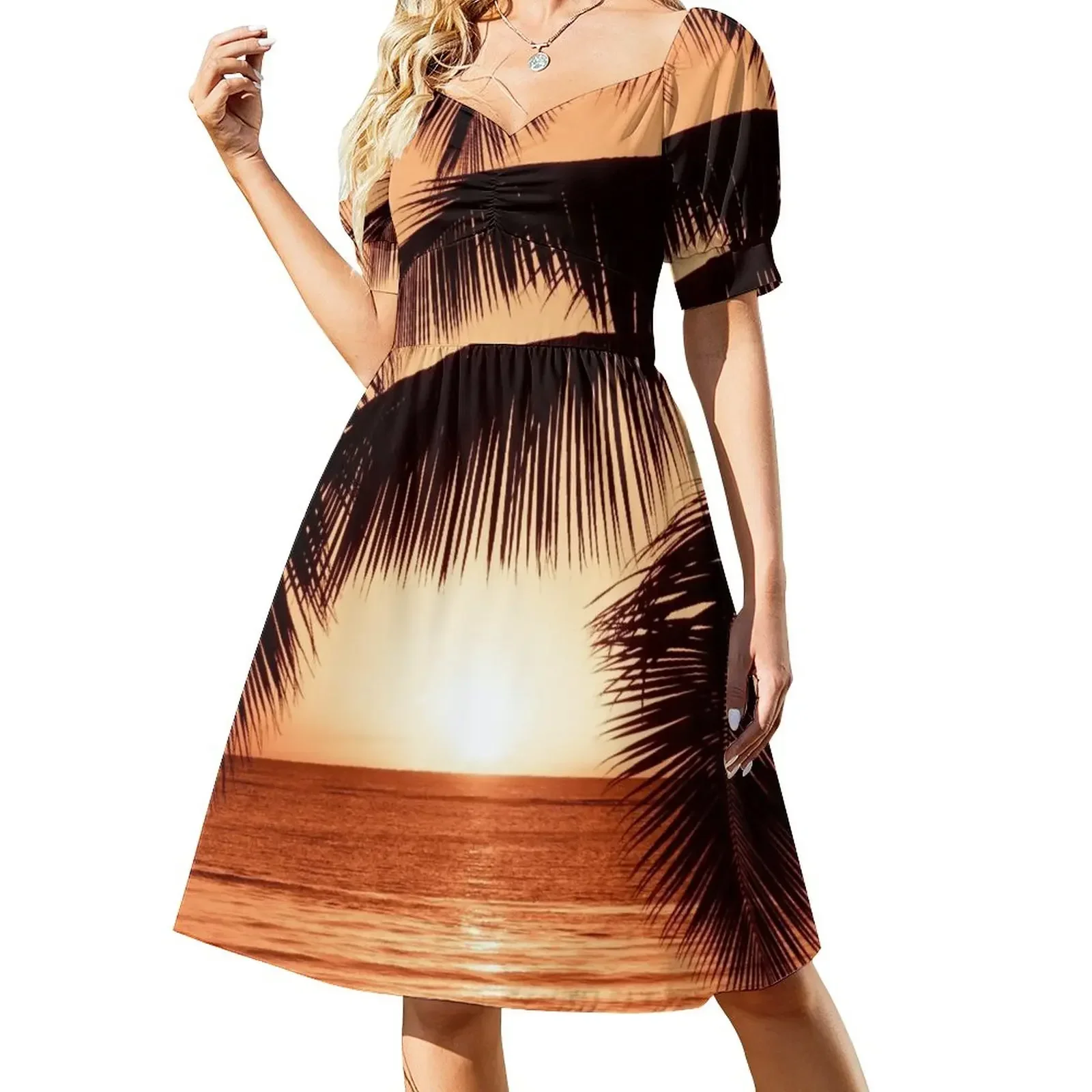 Orange Sunset and Palm Trees Short-Sleeved Dress dresses for special events Long dress women's evening dresses Dress
Orange Sunset and Palm Trees Short-Sleeved Dress dresses for special events Long dress women's evening dresses Dress