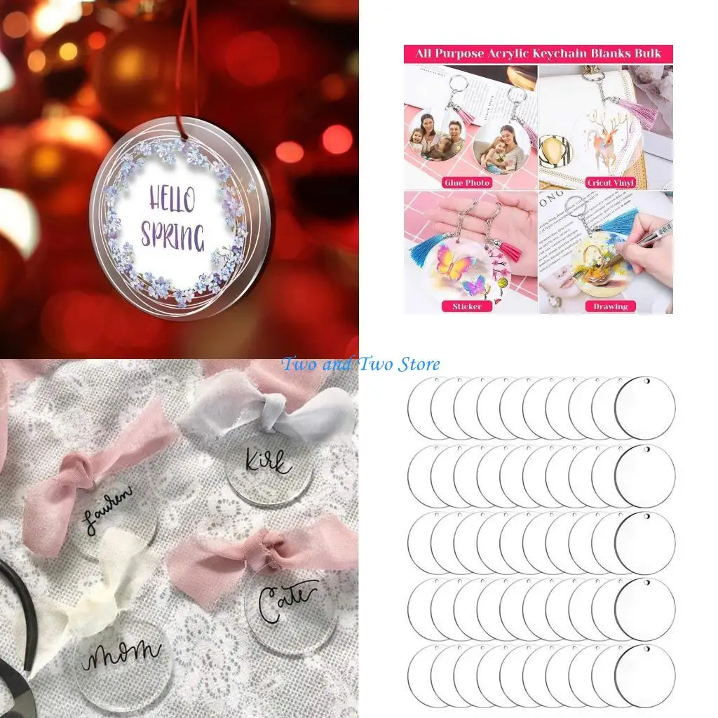 HX6F 50 шт./компл. 2-дюймовые заготовки, прозрачный акриловый круглый брелок с отверстием, подвеска для DIY
HX6F 50 шт./компл. 2-дюймовые заготовки, прозрачный акриловый круглый брелок с отверстием, подвеска для DIY