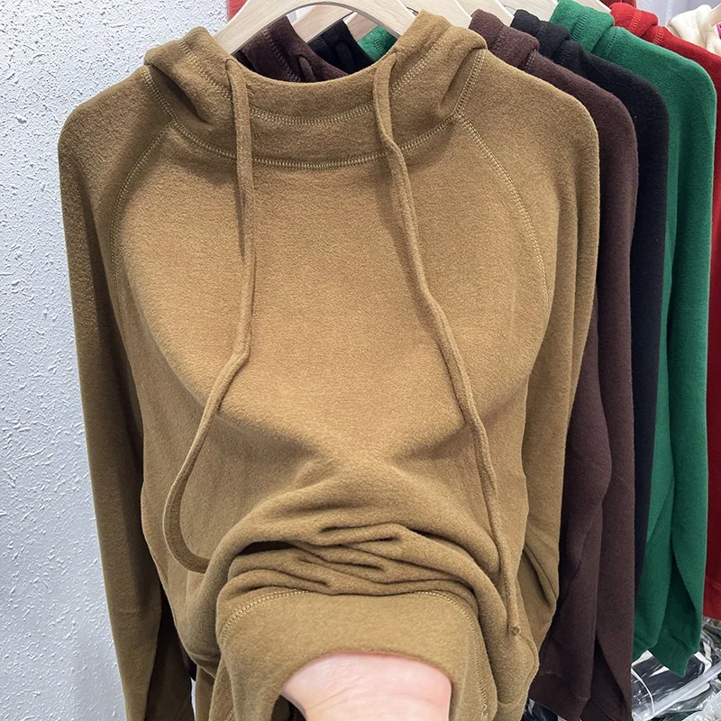 Loose Women's Double-sided Cashmere Hooded Thickened Base Shirt Korean Style Commute round Dot Pattern Polyester Elastic Fiber
Loose Women's Double-sided Cashmere Hooded Thickened Base Shirt Korean Style Commute round Dot Pattern Polyester Elastic Fiber