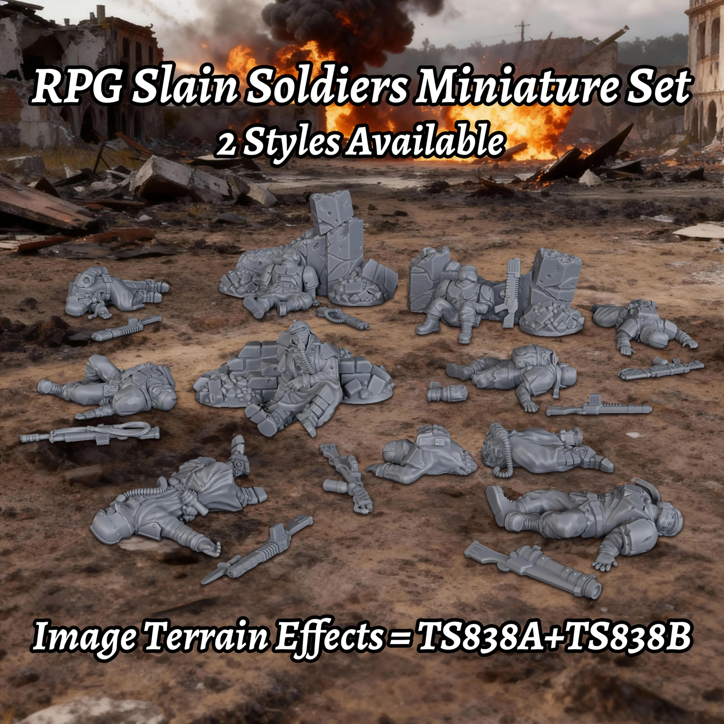 Sci-Fi Soldier Miniature Set, Slain Soldiers A & B for TTRPG, Collectible Battle Figures for TRPG Games & Adventure Scenes
Sci-Fi Soldier Miniature Set, Slain Soldiers A & B for TTRPG, Collectible Battle Figures for TRPG Games & Adventure Scenes