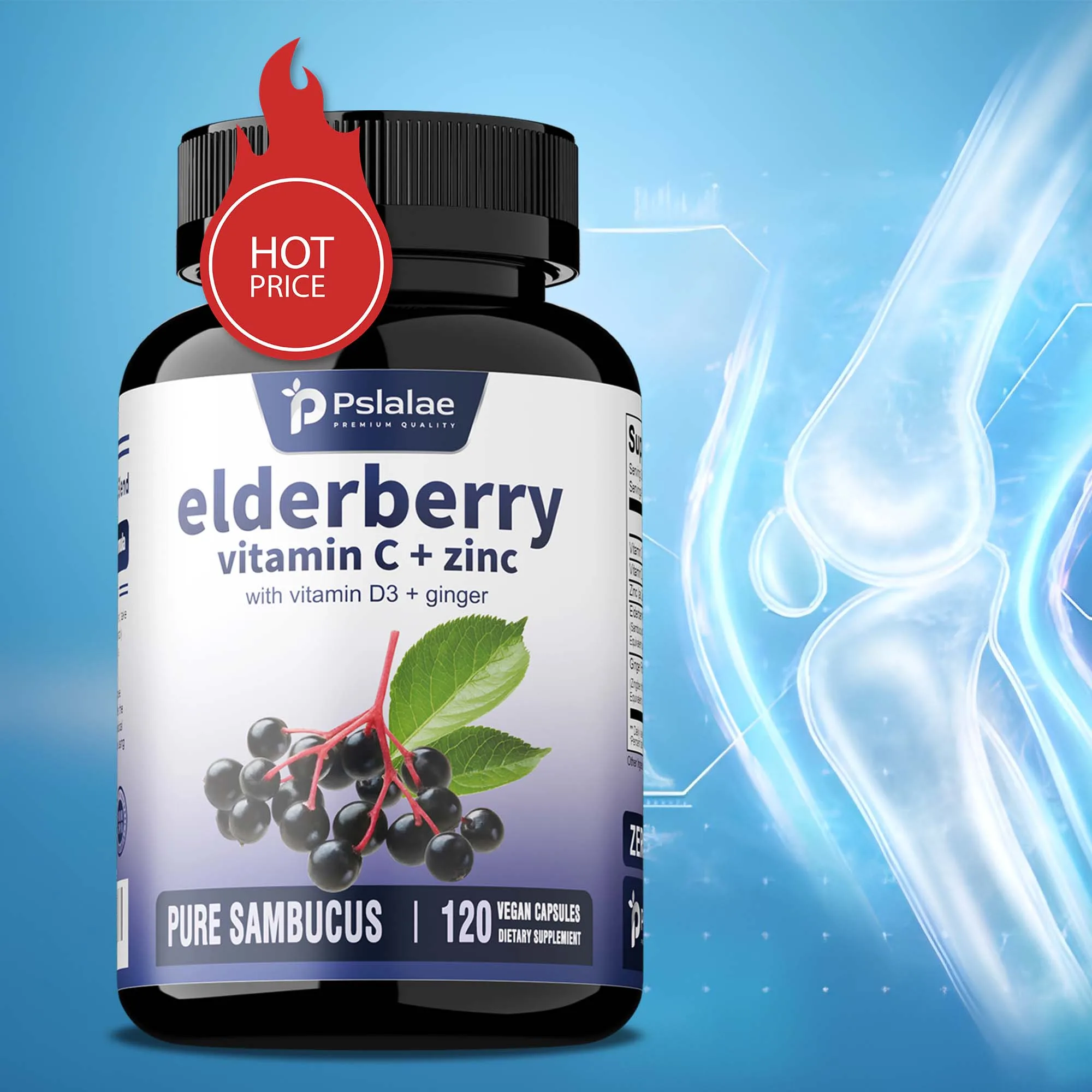 Elderberry with Vitamin C+Zinc - Nutrient Absorption, Enhances Cellular Energy, Promotes Skin and Respiratory Health
Elderberry with Vitamin C+Zinc - Nutrient Absorption, Enhances Cellular Energy, Promotes Skin and Respiratory Health