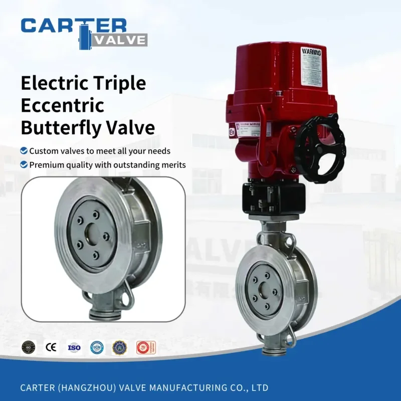Electric Triple Eccentric Butterfly Valve WCB Wafer/Flange/Welded Drive Zero Leakage Industrial Fluid GB/T12238 OEM Carter
Electric Triple Eccentric Butterfly Valve WCB Wafer/Flange/Welded Drive Zero Leakage Industrial Fluid GB/T12238 OEM Carter
