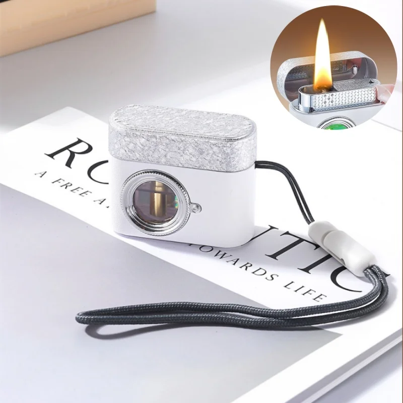 Outdoor metal camera design, gas electric hybrid lighter, portable voice control, visual window pendant, lighter, smoking gift
Outdoor metal camera design, gas electric hybrid lighter, portable voice control, visual window pendant, lighter, smoking gift