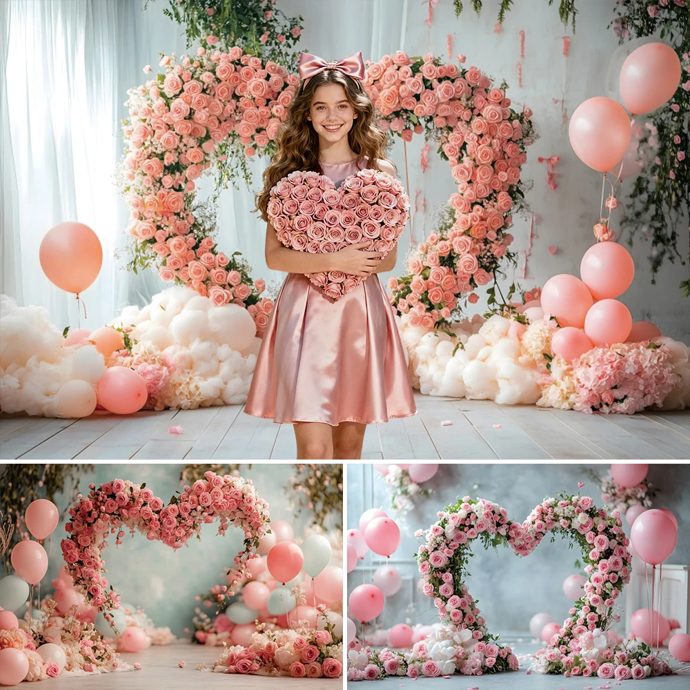 Valentine's Day Photography Background with Hearts Shape Flowers Pink Balloons Romantic Rose Indoor Decoration Banner Backdrops
Valentine's Day Photography Background with Hearts Shape Flowers Pink Balloons Romantic Rose Indoor Decoration Banner Backdrops