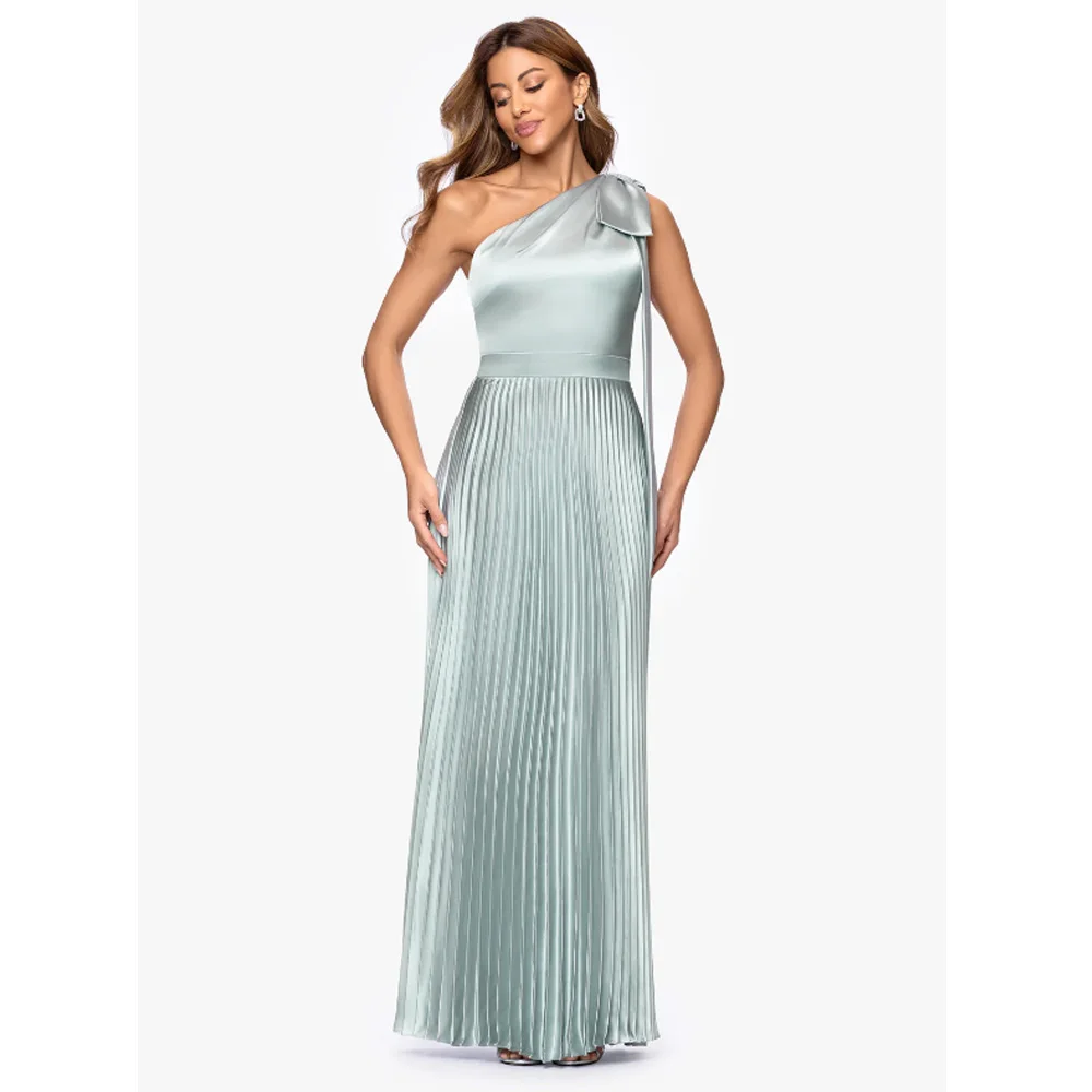 Elegant Sage Green One Shoulder Evening Dress With Bow Pleated Satin A Line Formal Prom Gown Custom Size Available For Wedding
Elegant Sage Green One Shoulder Evening Dress With Bow Pleated Satin A Line Formal Prom Gown Custom Size Available For Wedding
