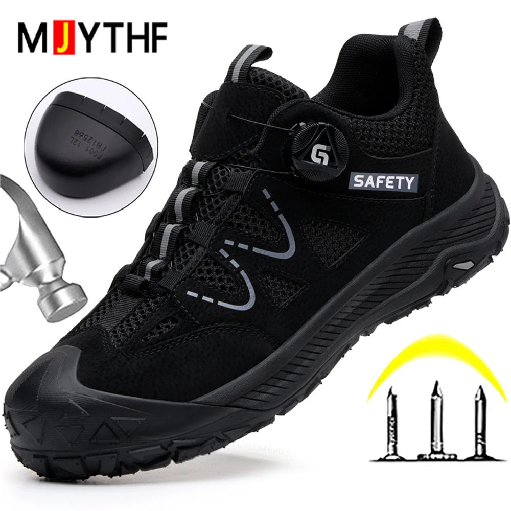 Breathable Mesh Safety Shoes Men Anti-smash Anti puncture Work Sneakers Steel toe shoes Rotating button Security Work Shoes
Breathable Mesh Safety Shoes Men Anti-smash Anti puncture Work Sneakers Steel toe shoes Rotating button Security Work Shoes