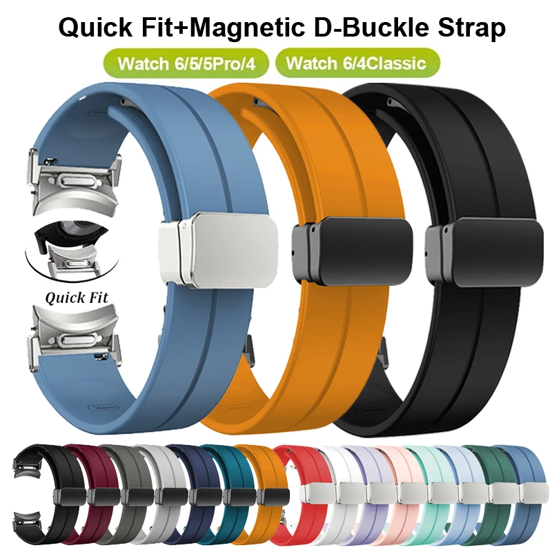 Quick Fit Magnetic Silicone Strap For Samsung Watch 4 5 6 7 40 44mm No Gap Sport Band Galaxy Watch 6Classic 47mm 43 42 46mm 5Pro
Quick Fit Magnetic Silicone Strap For Samsung Watch 4 5 6 7 40 44mm No Gap Sport Band Galaxy Watch 6Classic 47mm 43 42 46mm 5Pro