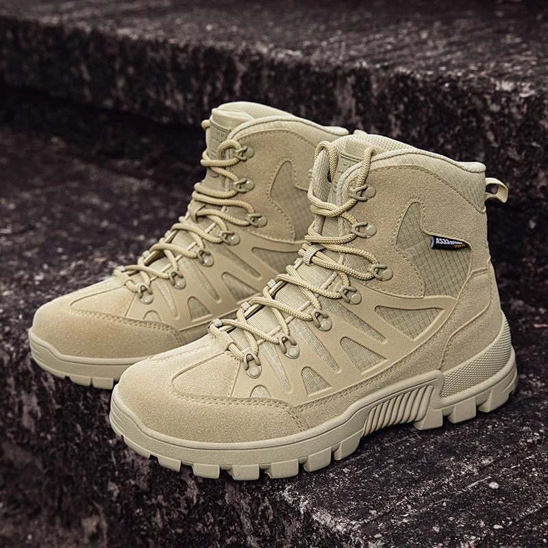 Мужская походная обувь большого размера 39-47, нескользящая обувь для альпинизма, прочные износостойкие уличные армейские тактические ботинки для пустыни
Мужская походная обувь большого размера 39-47, нескользящая обувь для альпинизма, прочные износостойкие уличные армейские тактические ботинки для пустыни