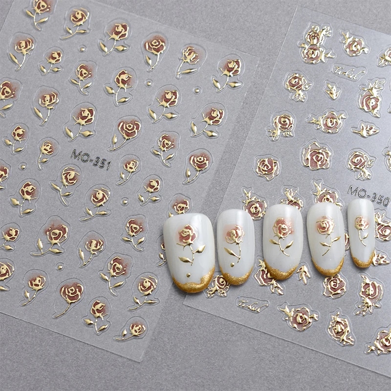 Gold Rose Flowers 3D Self Adhesive Nail Art Decorations Stickers High Quality Fashion Manicure Decals Accessories
Gold Rose Flowers 3D Self Adhesive Nail Art Decorations Stickers High Quality Fashion Manicure Decals Accessories