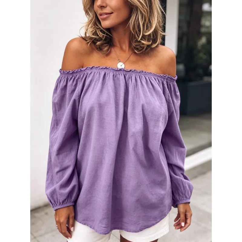 Oversized Off Shoulder Casual Slash Neck Pleated Solid Color Long Sleeved Blouse Spring Lightweight Loose Simple Women's Shirt
Oversized Off Shoulder Casual Slash Neck Pleated Solid Color Long Sleeved Blouse Spring Lightweight Loose Simple Women's Shirt