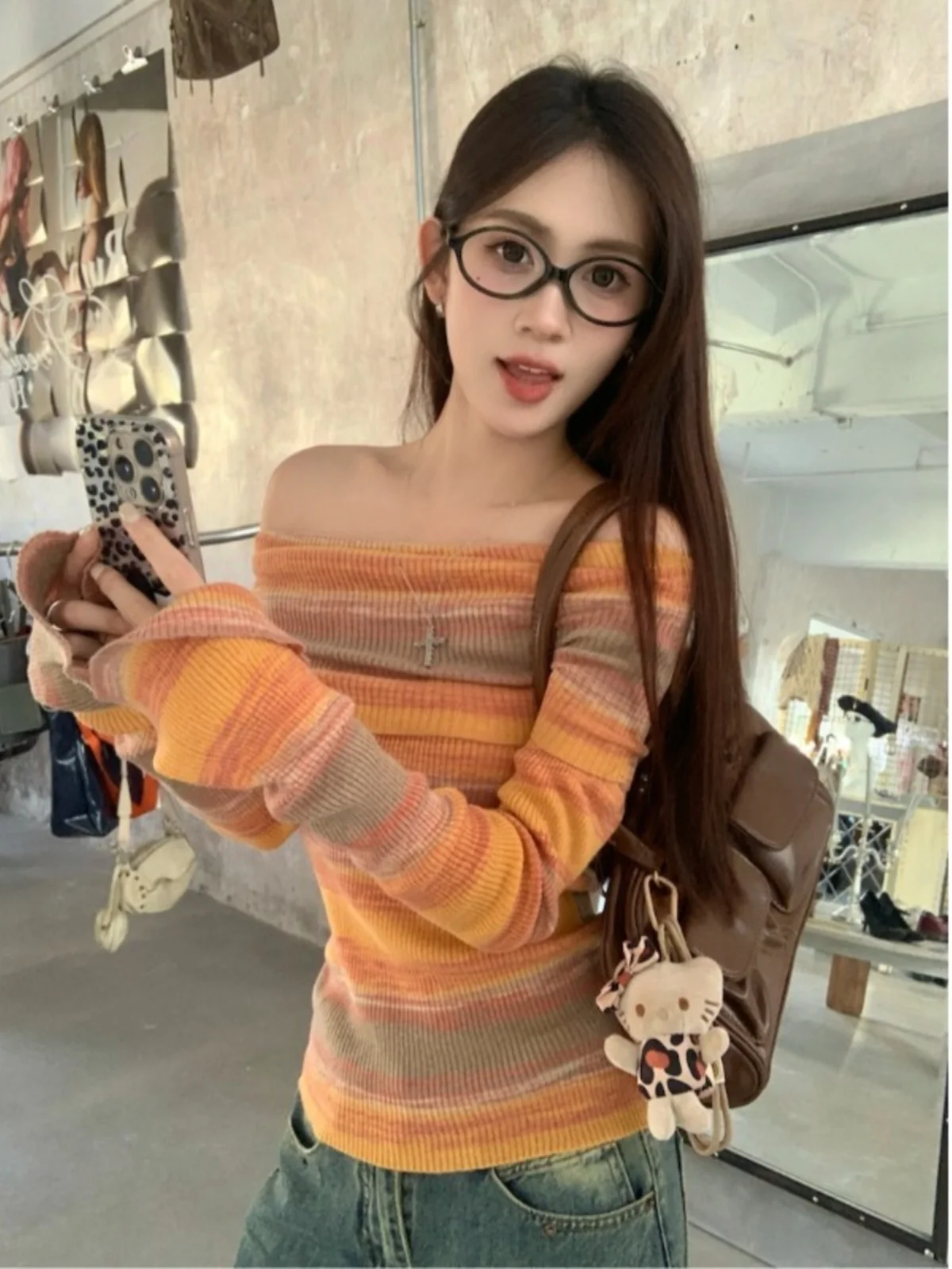 American Sle Spicy Girl Color Blo Striped Knitwear Women's Autumn 2024 New Waist Cinching Slimming One oulder Pure Desi...
American Sle Spicy Girl Color Blo Striped Knitwear Women's Autumn 2024 New Waist Cinching Slimming One oulder Pure Desi...