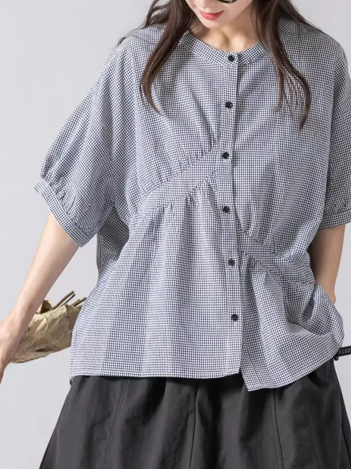 Women's Loose Casual round Neck Plaid Shirt Short Sleeve Breathable Fashion Top Summer New Design Comfortable Skin-friendly
Women's Loose Casual round Neck Plaid Shirt Short Sleeve Breathable Fashion Top Summer New Design Comfortable Skin-friendly