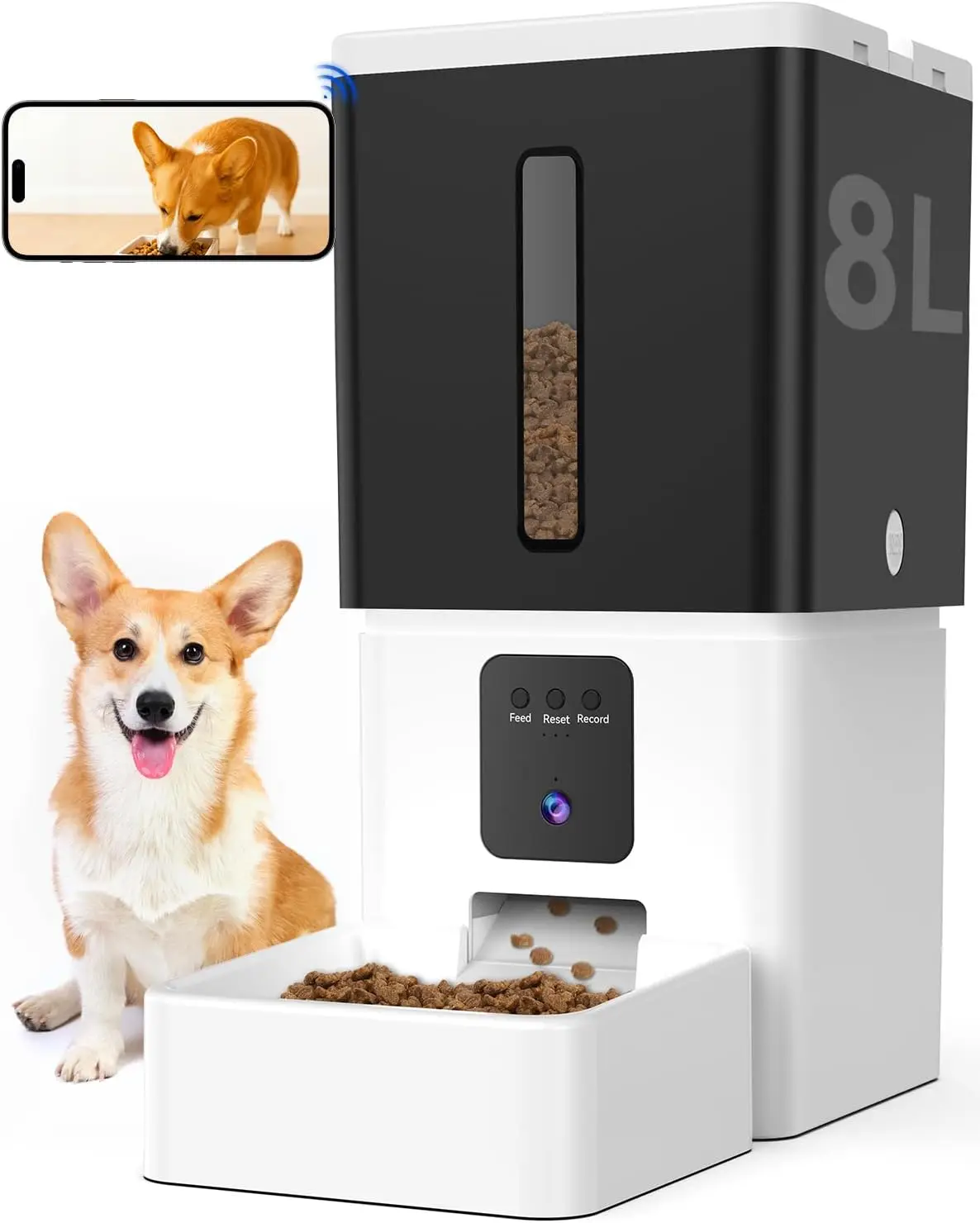 Smart Pet Feeder with Camera: 8L Capacity, WiFi Timed Dispenser for Medium Dogs - HD Night Vision, App Control
Smart Pet Feeder with Camera: 8L Capacity, WiFi Timed Dispenser for Medium Dogs - HD Night Vision, App Control