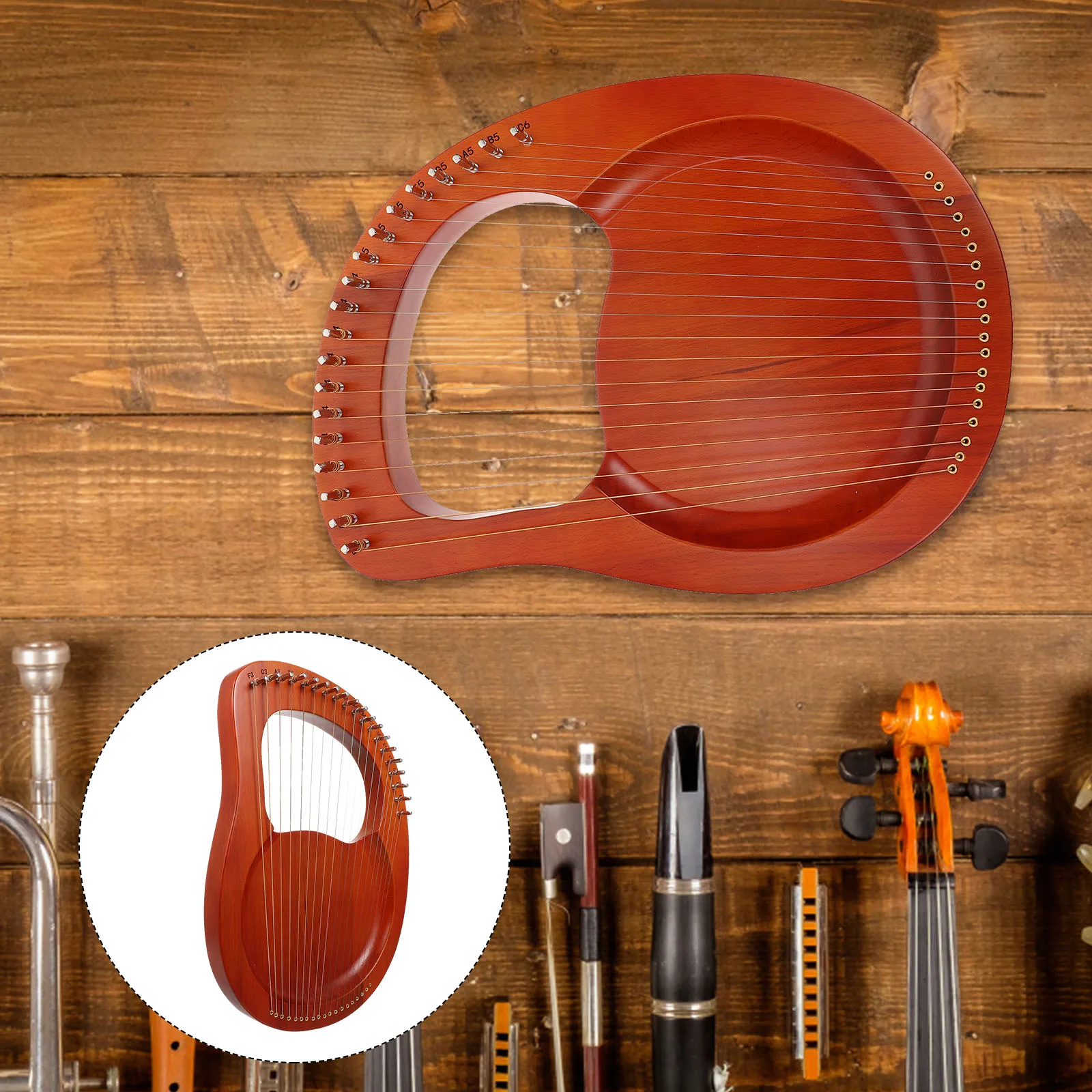 Tuning Portable Lyra Child Ancient Style Lyre Harp Musical Instrument Wooden
Tuning Portable Lyra Child Ancient Style Lyre Harp Musical Instrument Wooden