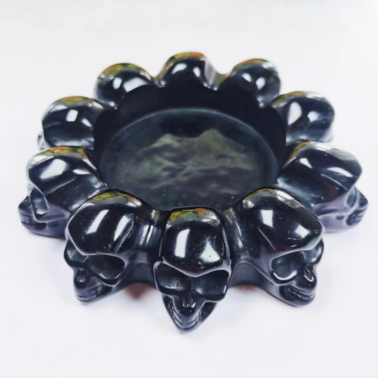 Crystal Ashtray Natural Black Obsidian Skulls Ashtray Skulls Carved Crafts for Home Decoration
Crystal Ashtray Natural Black Obsidian Skulls Ashtray Skulls Carved Crafts for Home Decoration