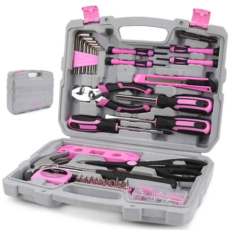 Pink Tool Set, 149-Piece Basic Home Repair Kit - Small Tool Kit for Women, Ideal for Home and Office
Pink Tool Set, 149-Piece Basic Home Repair Kit - Small Tool Kit for Women, Ideal for Home and Office
