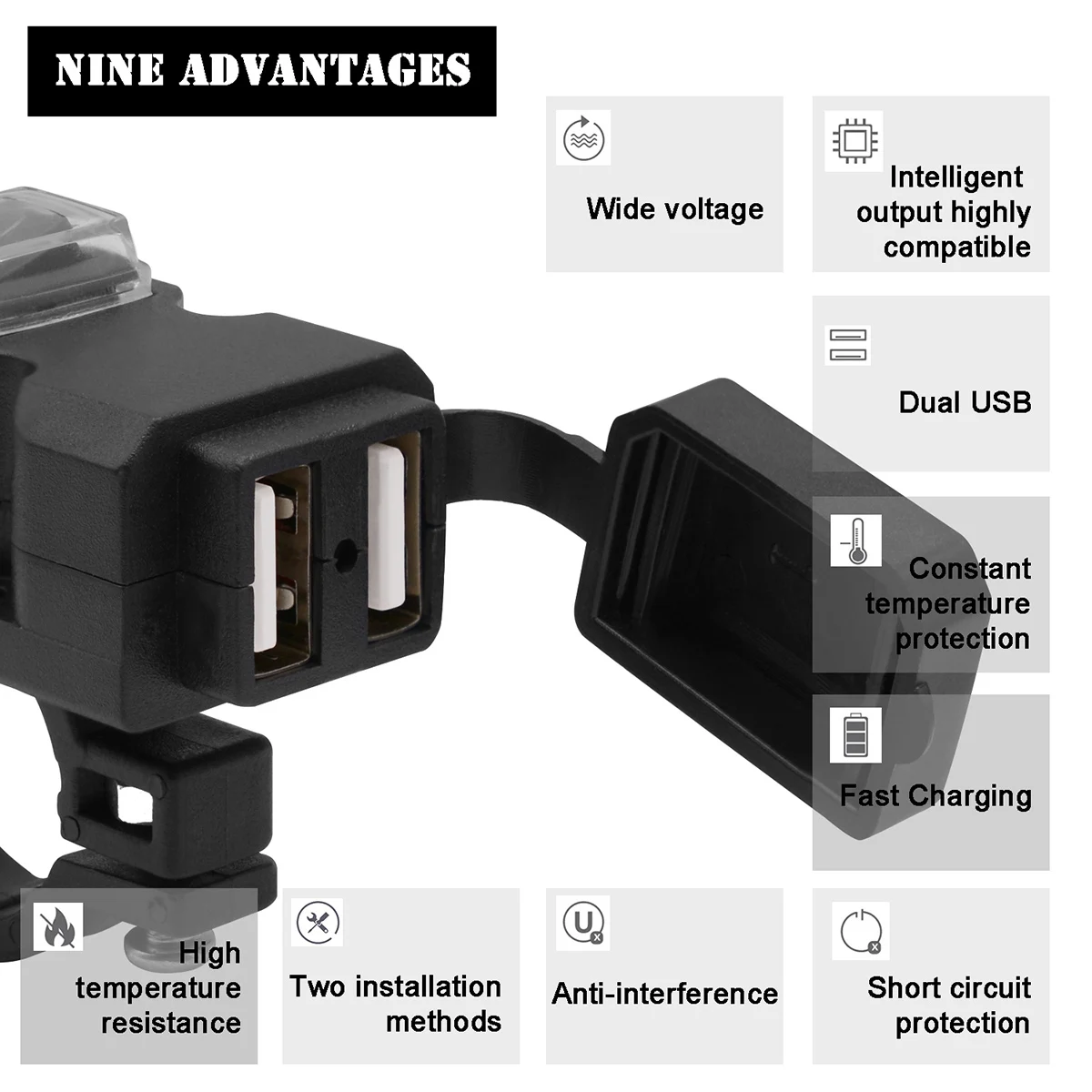 Motorcycle Phone USB Adapter Waterproof 12V Vehicle Power Supply Fog Dust Rain Protected Easy Install Motorcycle
Motorcycle Phone USB Adapter Waterproof 12V Vehicle Power Supply Fog Dust Rain Protected Easy Install Motorcycle