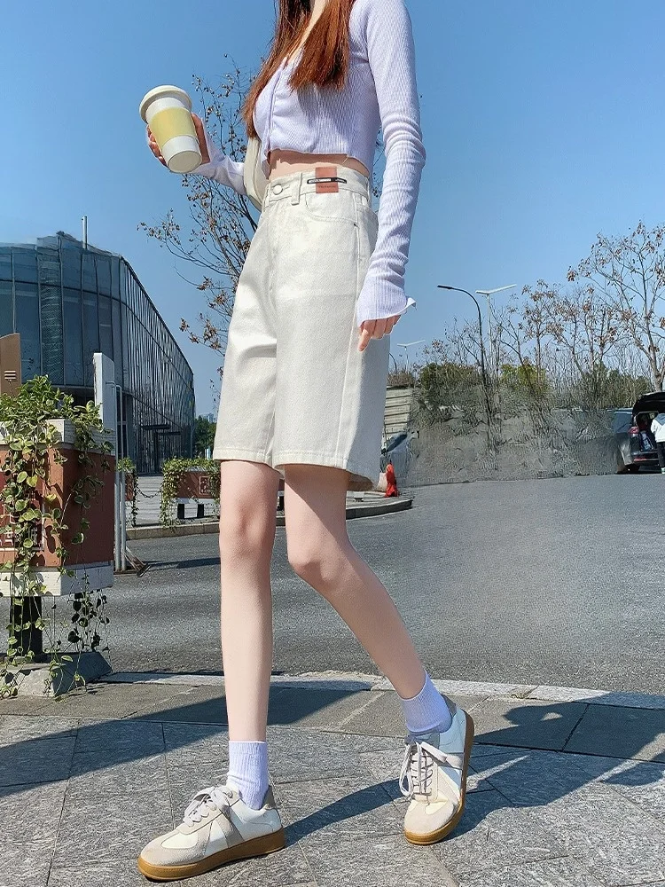 High Waist Straight Leg Slimming Five-Quarter Length Summer Thin Denim Jeans Women's Fashion Cotton Blend Stretchy Shorts
High Waist Straight Leg Slimming Five-Quarter Length Summer Thin Denim Jeans Women's Fashion Cotton Blend Stretchy Shorts