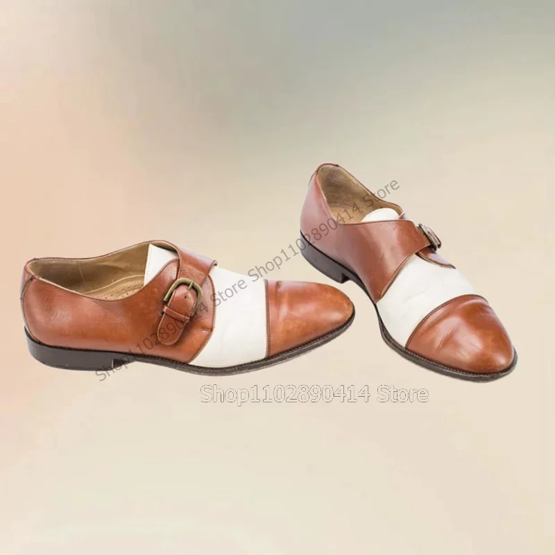 Brown White Buckle Decor Double Monk Men Shoes Fashion Slip On Male Shoes Luxury Handmade Party Office Banquet Men Dress Shoes
Brown White Buckle Decor Double Monk Men Shoes Fashion Slip On Male Shoes Luxury Handmade Party Office Banquet Men Dress Shoes