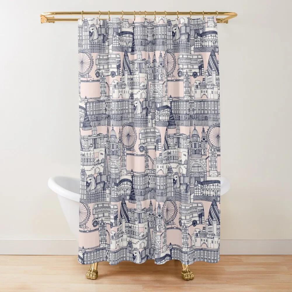 London toile navy blush Shower Curtain Shower For Bathroom Modern Bathroom Accessories Shower Set Anime Curtain
London toile navy blush Shower Curtain Shower For Bathroom Modern Bathroom Accessories Shower Set Anime Curtain