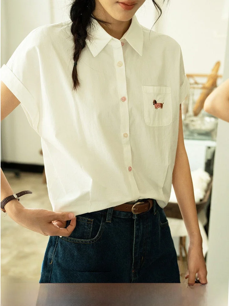 White Embroidered Casual irt Women's Loose Fit Commute Sle Summer New Arrival Versatile Casual irt Collar ort Sl...
White Embroidered Casual irt Women's Loose Fit Commute Sle Summer New Arrival Versatile Casual irt Collar ort Sl...