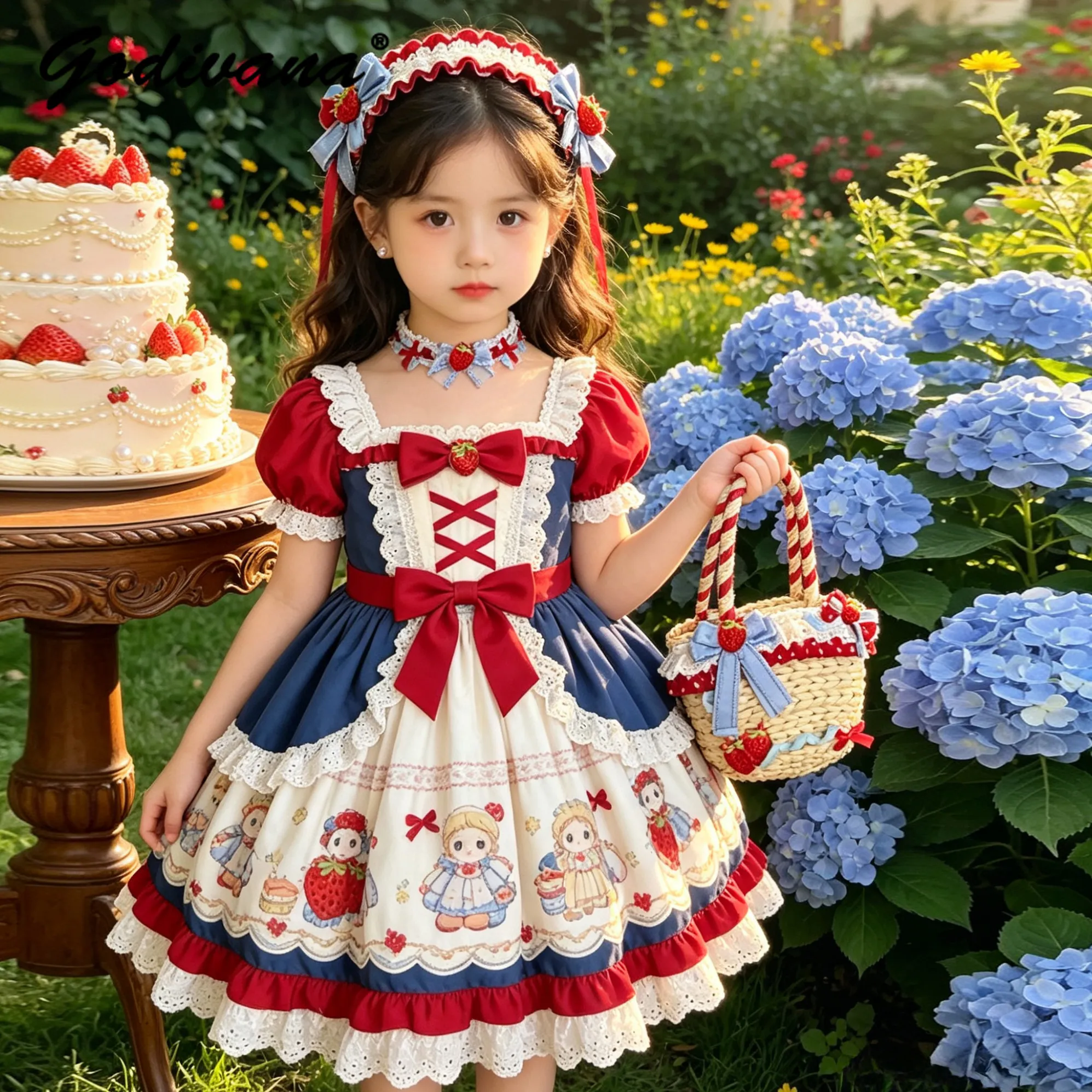 2026 Summer New Sweet Baby Girls Lolita Princess Dress Kids Cute Cartoon Print Square Collar Puff Sleeve Lace Trim Bow Ball Gown
2026 Summer New Sweet Baby Girls Lolita Princess Dress Kids Cute Cartoon Print Square Collar Puff Sleeve Lace Trim Bow Ball Gown