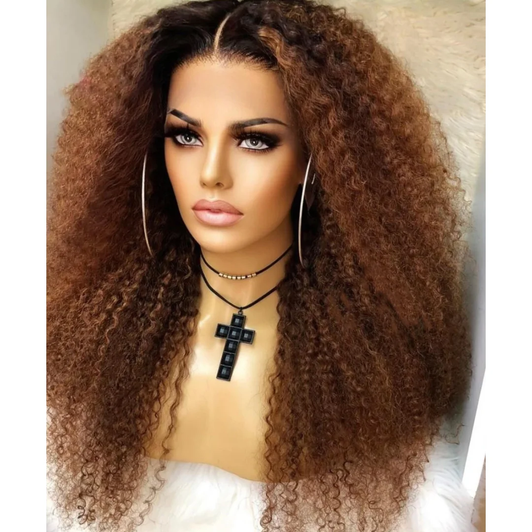 Glueless 180Density 26 Inch Ombre Brown Synthetic Kinky Curly Long 13*4*1 Lace Front Wig For Women Babyhair PrePlucked Daily
Glueless 180Density 26 Inch Ombre Brown Synthetic Kinky Curly Long 13*4*1 Lace Front Wig For Women Babyhair PrePlucked Daily