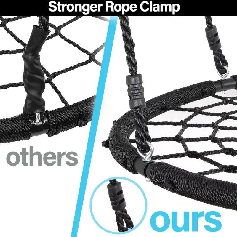48" Adjustable Hanging Ropes Spider Web Swing Set, Attaches to Trees or Existing Swing Frame for Multiple Kids or Adult
48" Adjustable Hanging Ropes Spider Web Swing Set, Attaches to Trees or Existing Swing Frame for Multiple Kids or Adult