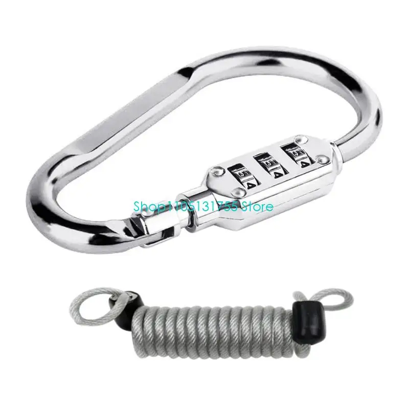 K0EF Security Cable Lock Outdoor Combination Locks 3-Digit Heavy Duty Carabiner Clip
K0EF Security Cable Lock Outdoor Combination Locks 3-Digit Heavy Duty Carabiner Clip