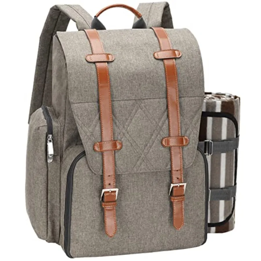 Picnic Backpack for 4: Insulated Cooler, Wine Pouch, Waterproof Blanket Cutlery Set Navy Blue, Durable Polyester, All-in-One Ou
Picnic Backpack for 4: Insulated Cooler, Wine Pouch, Waterproof Blanket Cutlery Set Navy Blue, Durable Polyester, All-in-One Ou