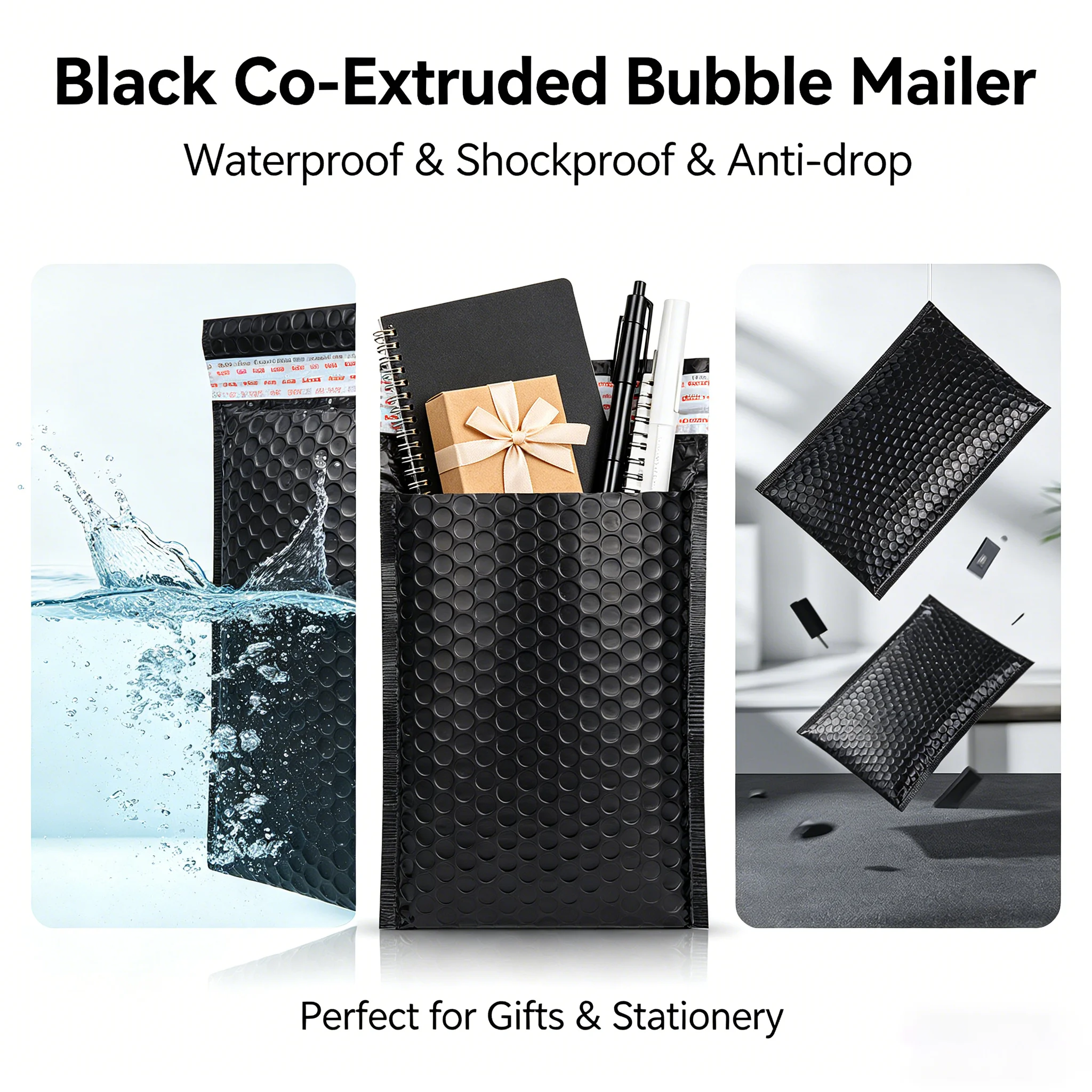 50Pcs Black Bubble Foam Envelope Bag Clothing Packaging Bag Thickened Waterproof Packaging Materials Co Extruded Film Bubble Bag
50Pcs Black Bubble Foam Envelope Bag Clothing Packaging Bag Thickened Waterproof Packaging Materials Co Extruded Film Bubble Bag