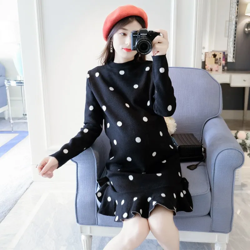 Korean Style plus Size Maternity Dress Autumn Winter Checkered Sweater Long Length Fashionable Mommy-to-be round Neck Thickened
Korean Style plus Size Maternity Dress Autumn Winter Checkered Sweater Long Length Fashionable Mommy-to-be round Neck Thickened
