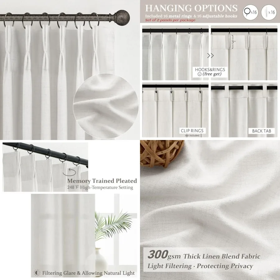 Sheer Curtains 96 Inch Long for Bedroom, Neutral Modern Window Pinch Pleat Living Room Curtain for Sliding Glass Doors Light Fi
Sheer Curtains 96 Inch Long for Bedroom, Neutral Modern Window Pinch Pleat Living Room Curtain for Sliding Glass Doors Light Fi