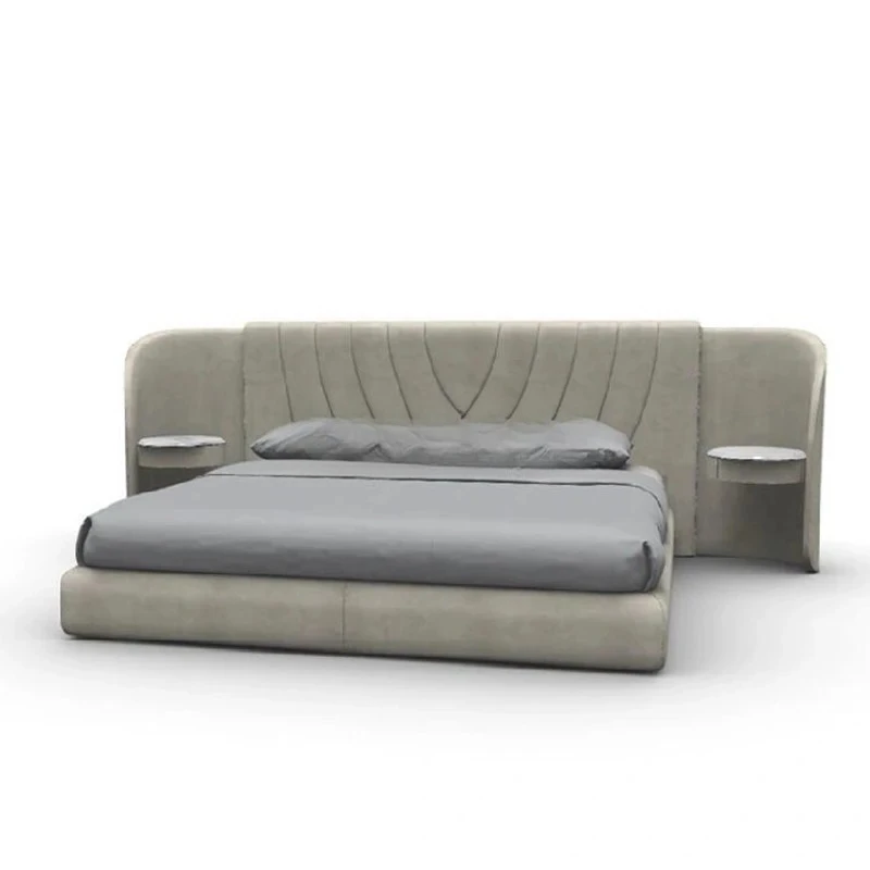 Italian light luxury widescreen bed mansion villa large master bedroom double bed design creative fabric furniture customization
Italian light luxury widescreen bed mansion villa large master bedroom double bed design creative fabric furniture customization