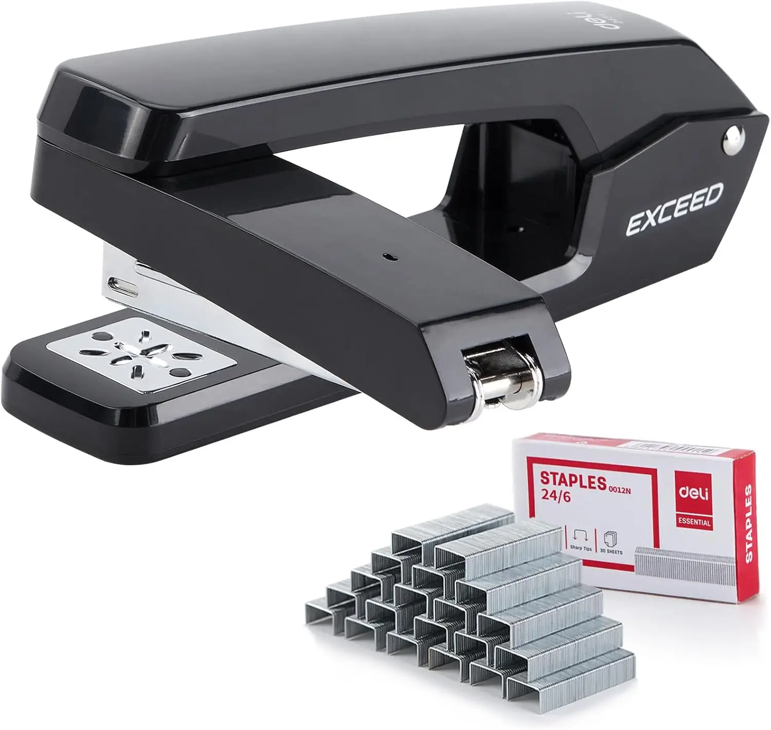 360° Rotating Long Reach Stapler, 25-Sheet Capacity with 1000 Staples, Black
360° Rotating Long Reach Stapler, 25-Sheet Capacity with 1000 Staples, Black