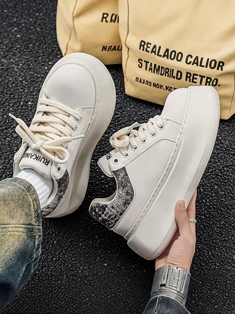 Men's Casual Thick Bottom Shoes Spring Summer Trendy Versatile Leisure Sports Large Head White Board Shoes
Men's Casual Thick Bottom Shoes Spring Summer Trendy Versatile Leisure Sports Large Head White Board Shoes