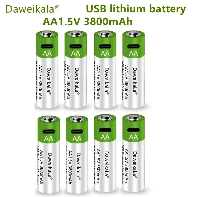 Литий-ионный аккумулятор AA, быстрая зарядка, 1,5 В, емкость 3800 мАч, USB-зарядка, используется для игрушечных клавиатур
Литий-ионный аккумулятор AA, быстрая зарядка, 1,5 В, емкость 3800 мАч, USB-зарядка, используется для игрушечных клавиатур