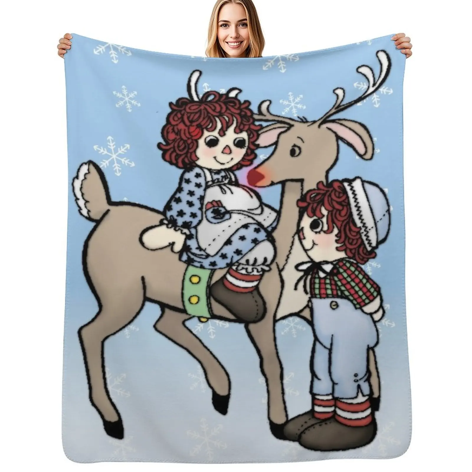 Raggedy Ann and Andy with Rudolph Throw Blanket Soft Comfort Blanket for Reading Watching TV
Raggedy Ann and Andy with Rudolph Throw Blanket Soft Comfort Blanket for Reading Watching TV