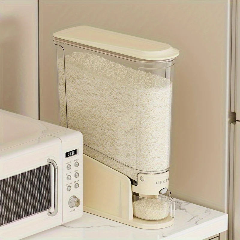 Compact rice bucket with measuring cup - transparent food storage container, plastic sorting box, suitable for rice and grains
Compact rice bucket with measuring cup - transparent food storage container, plastic sorting box, suitable for rice and grains