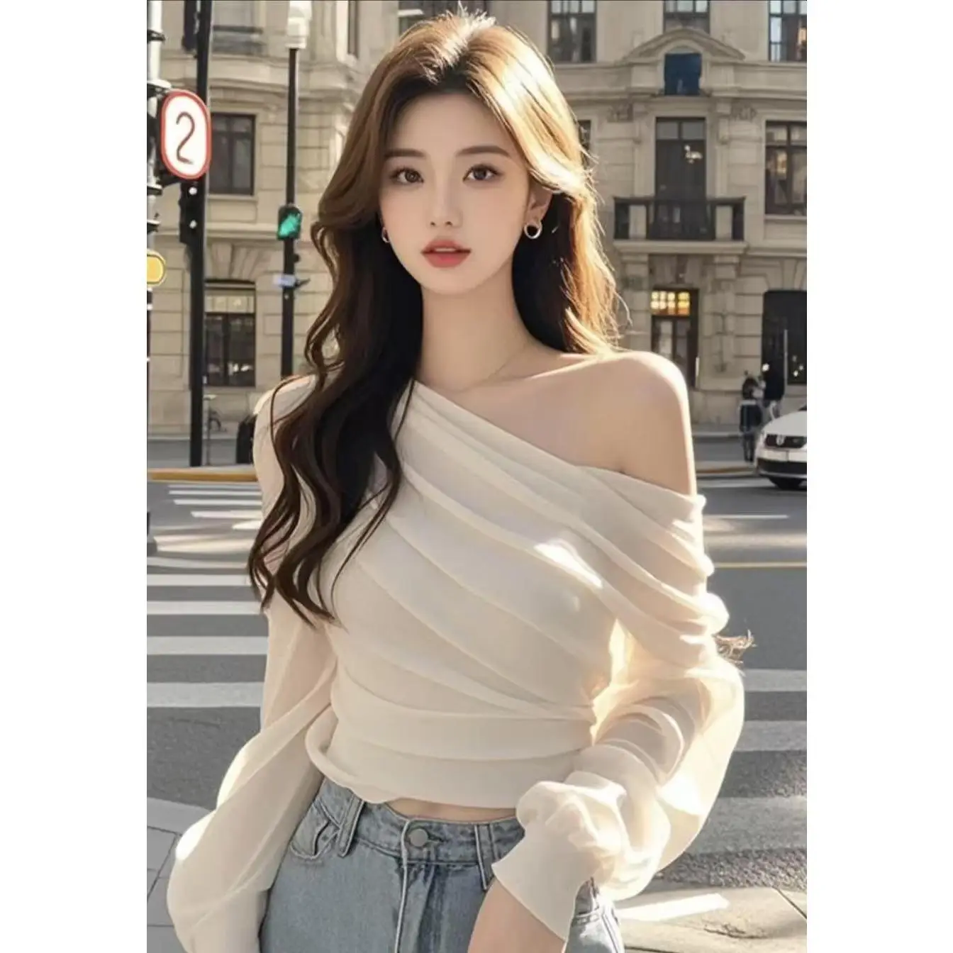 Elegant Gentle Style Asymmetrical Shoulder Long Sleeve Women's Shirt 2026 New High-End Feel Name Fashionable Slim Fit Polyest...
Elegant Gentle Style Asymmetrical Shoulder Long Sleeve Women's Shirt 2026 New High-End Feel Name Fashionable Slim Fit Polyest...