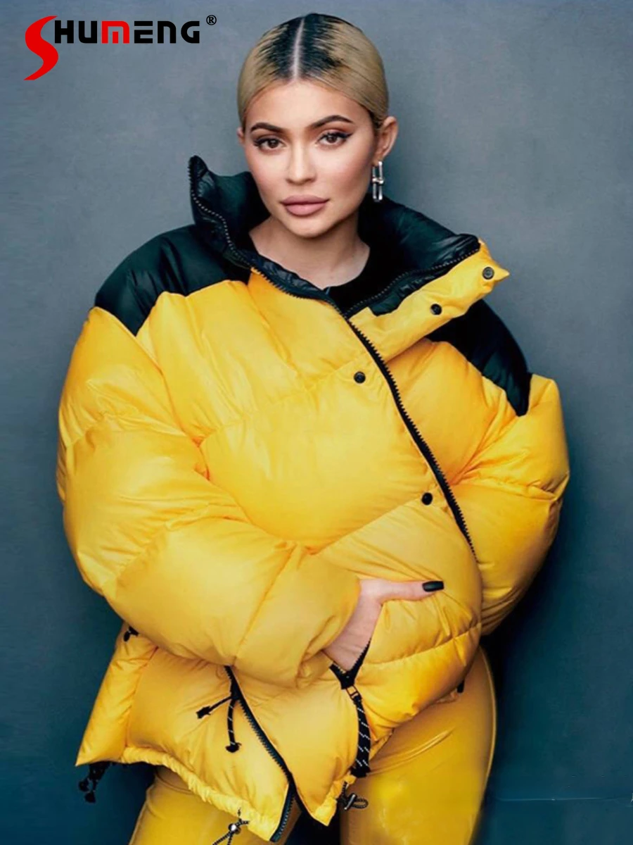 Fashion Warm Thickened Oversize Women's White Duck Down Jackets Long Sleeve Stand Collar Contrast Color High Street Coats
Fashion Warm Thickened Oversize Women's White Duck Down Jackets Long Sleeve Stand Collar Contrast Color High Street Coats