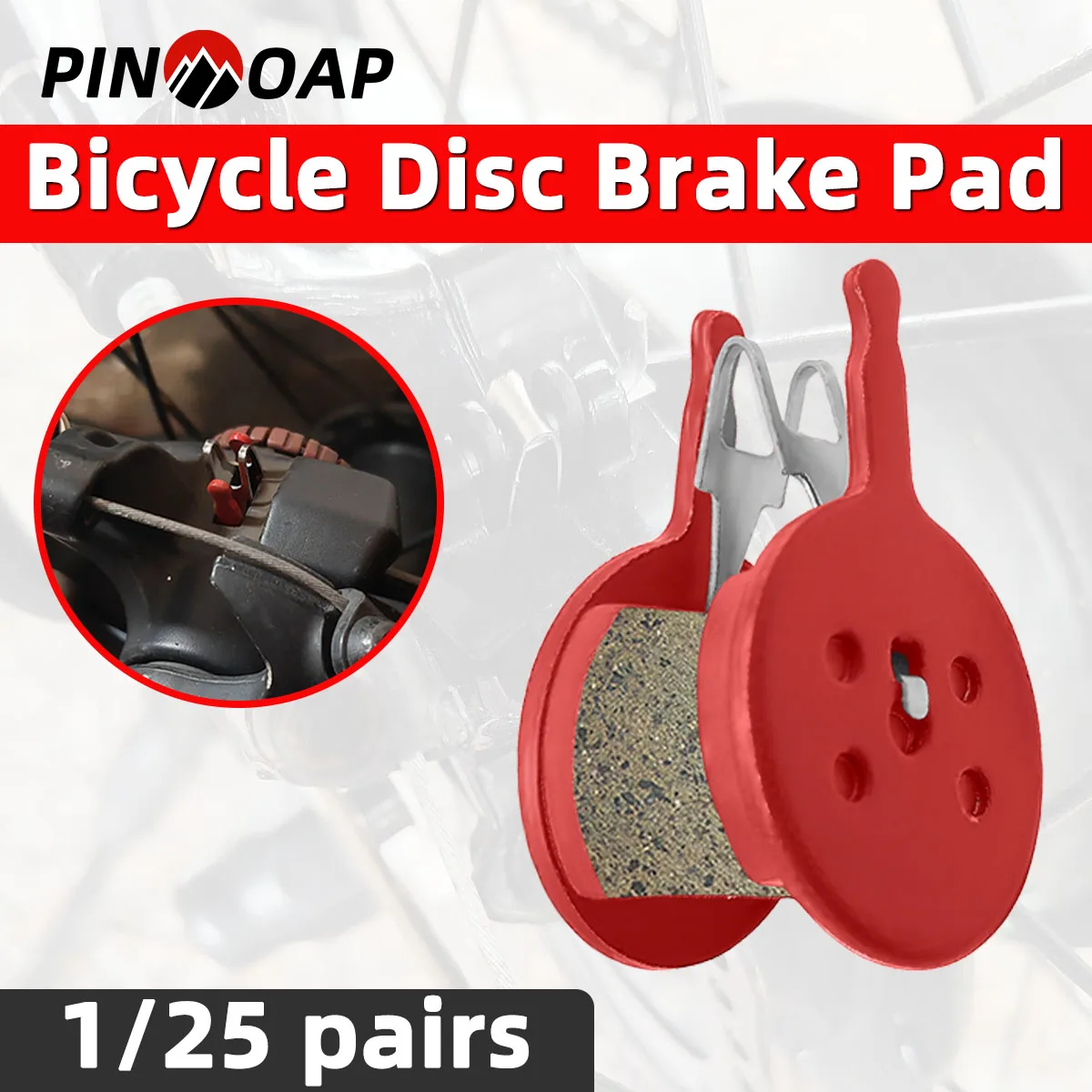 PINMOAP 1/25 Pairs Bicycle Disc Brake Pads Made Of High-Quality Resin For Bicycles With Anti-Skid Surface Brake Pad Parts Tools
PINMOAP 1/25 Pairs Bicycle Disc Brake Pads Made Of High-Quality Resin For Bicycles With Anti-Skid Surface Brake Pad Parts Tools