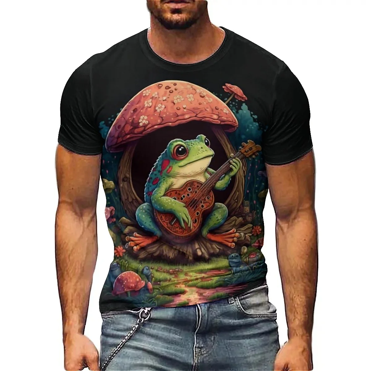 Men's Loose Dynamic Print 3D Printed Short-Sleeve T-Shirt - Daily Outing, Crew Neck
Men's Loose Dynamic Print 3D Printed Short-Sleeve T-Shirt - Daily Outing, Crew Neck