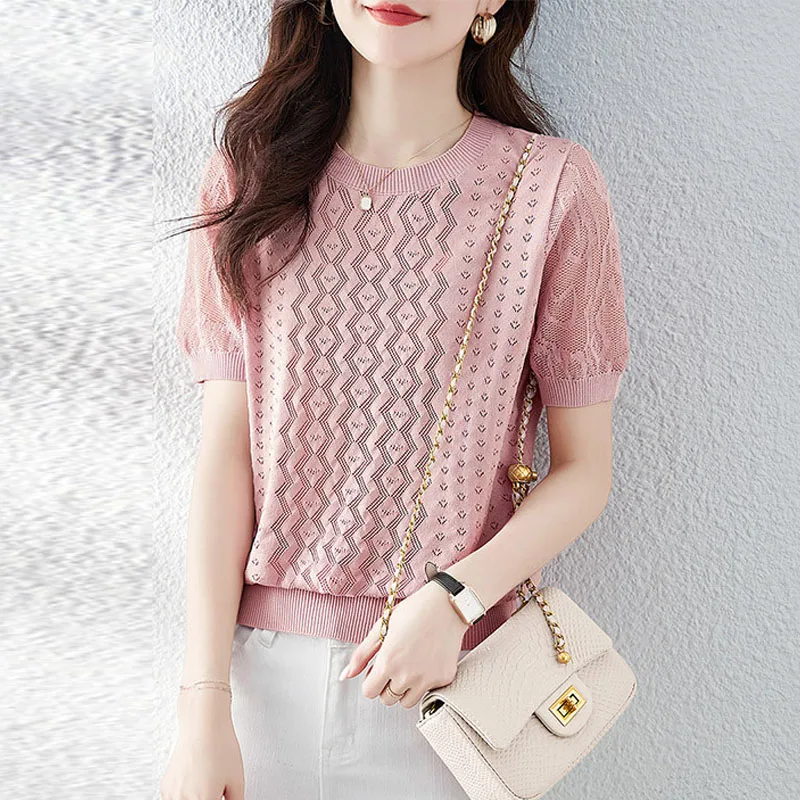 Новый вязаный свитер с короткими рукавами, женские пуловеры, однотонный вязаный свитер с круглым вырезом, пуловер, женские топы Sueters De Mujer Q2799
Новый вязаный свитер с короткими рукавами, женские пуловеры, однотонный вязаный свитер с круглым вырезом, пуловер, женские топы Sueters De Mujer Q2799