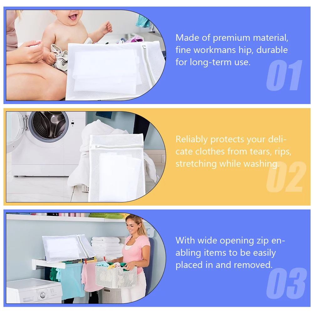 4Pcs Mesh Laundry Bags Anti-Deformation Wash Protector Durable Clothing Washing Machine Pouches
4Pcs Mesh Laundry Bags Anti-Deformation Wash Protector Durable Clothing Washing Machine Pouches