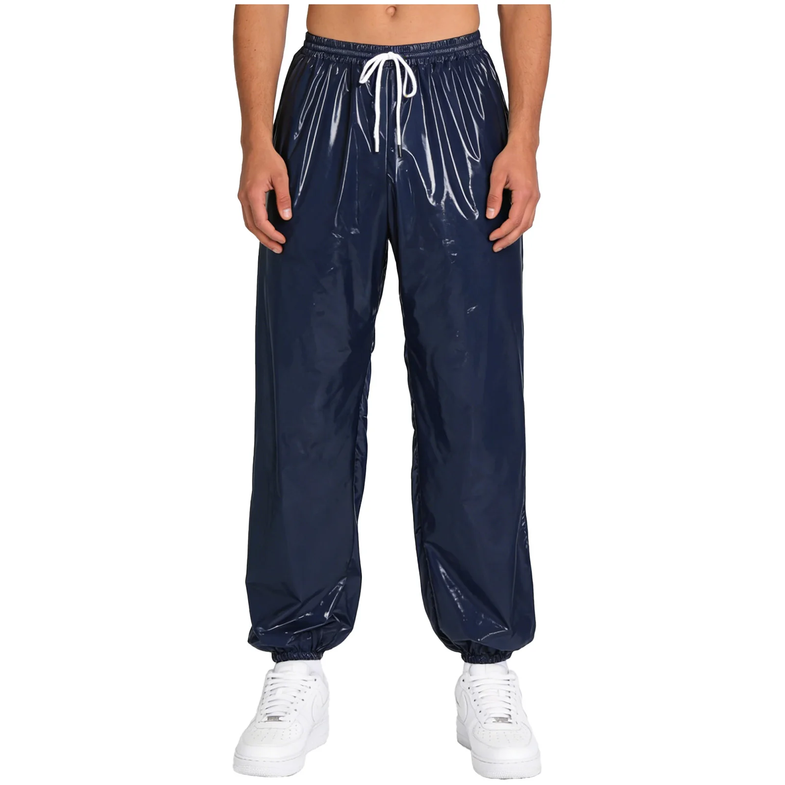 Mens Shiny Waterproof Jogging Pants Hip Hop Trousers Y2K Drawstring Elastic Waistband Side Pockets Track Baggy Glossy Pants
Mens Shiny Waterproof Jogging Pants Hip Hop Trousers Y2K Drawstring Elastic Waistband Side Pockets Track Baggy Glossy Pants