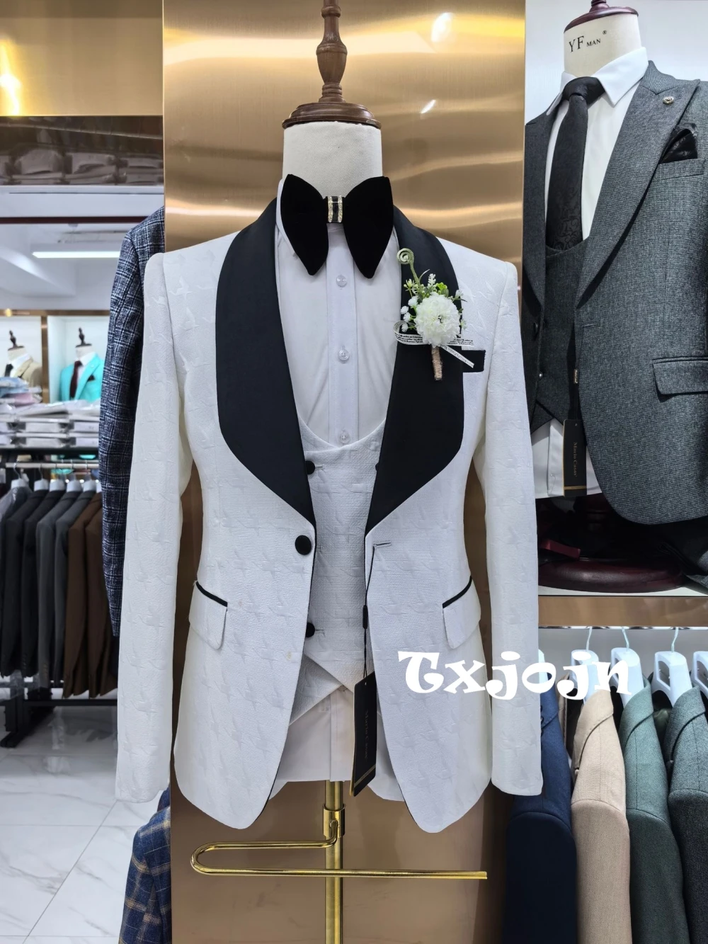Txjojn New Jacquard Tuxedo Sets 3 Pieces For men Business Negotiation Formal Men's Slim Fit Suits Wedding Birthday Prom Wear
Txjojn New Jacquard Tuxedo Sets 3 Pieces For men Business Negotiation Formal Men's Slim Fit Suits Wedding Birthday Prom Wear
