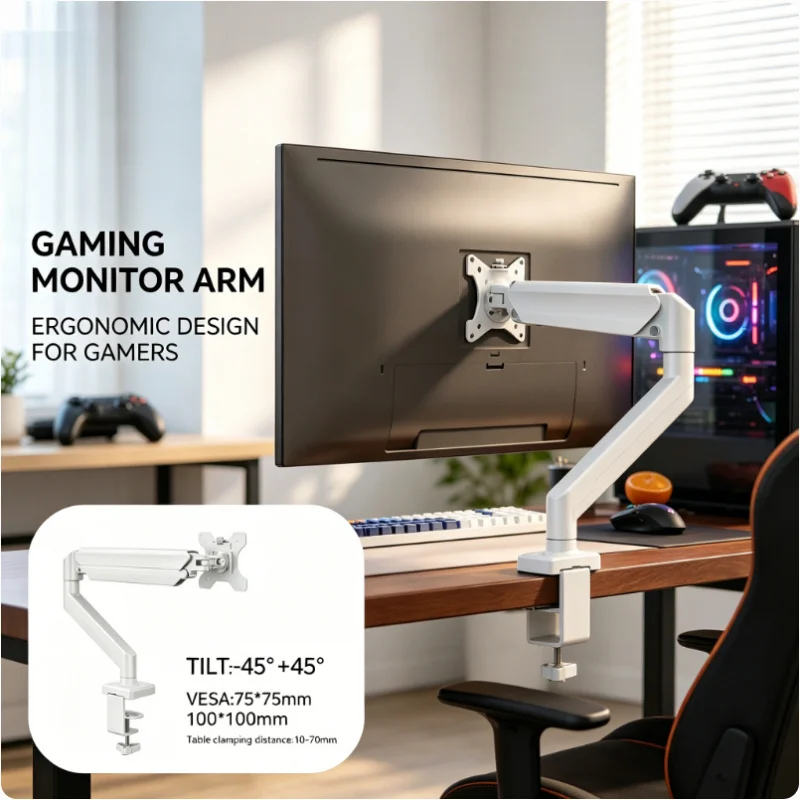 Ergonomic Single Monitor Desk Mount Adjustable Universal Bracket Fits 32 Inch 19.8 Lbs PC Computer Screens
Ergonomic Single Monitor Desk Mount Adjustable Universal Bracket Fits 32 Inch 19.8 Lbs PC Computer Screens