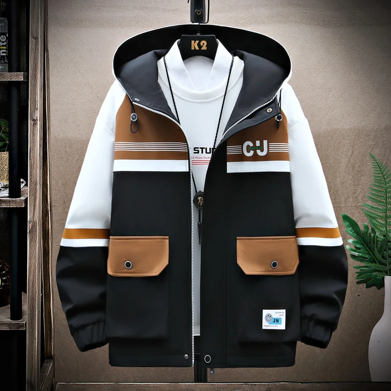 New 2023 Spring Autumn Casual Hooded Jackets Men's Outwear Patchwork Color Coats Streetwear Loose Tops Clothing Plus Size M-4XL
New 2023 Spring Autumn Casual Hooded Jackets Men's Outwear Patchwork Color Coats Streetwear Loose Tops Clothing Plus Size M-4XL